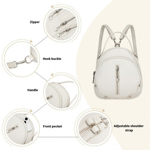 Miss Lulu Convertible Mini Backpack for Women - PU Leather 3-in-1 Small Handbag, Crossbody Bag & Shoulder Backpack