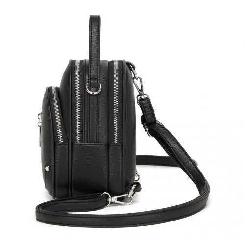 Miss Lulu Convertible Mini Backpack for Women - PU Leather 3-in-1 Small Handbag, Crossbody Bag & Shoulder Backpack