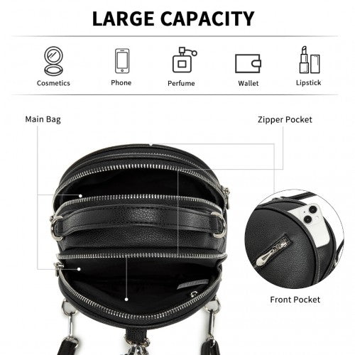 Miss Lulu Convertible Mini Backpack for Women - PU Leather 3-in-1 Small Handbag, Crossbody Bag & Shoulder Backpack