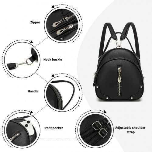 Miss Lulu Convertible Mini Backpack for Women - PU Leather 3-in-1 Small Handbag, Crossbody Bag & Shoulder Backpack