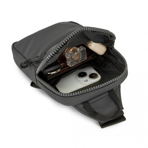 Kono Lightweight Crossbody Sling Bag with Adjustable Strap Multiple Pockets for Travel and Everyday Use - Grey