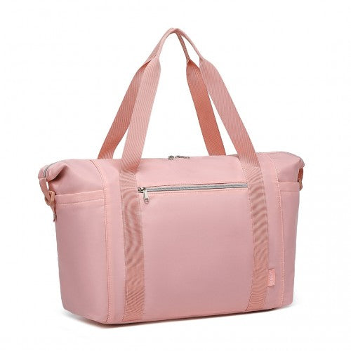 Kono Multifunctional Large Capacity Lightweight Water-Resistant Travel and Gym Duffel Bag with Wet and Dry Separation Compartment - Pink