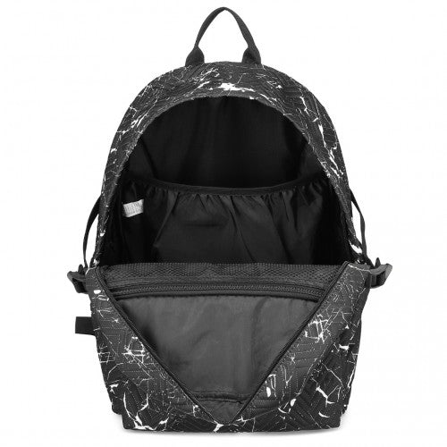 Kono Water-Resistant School Backpack With Secure Laptop Compartment - Black
