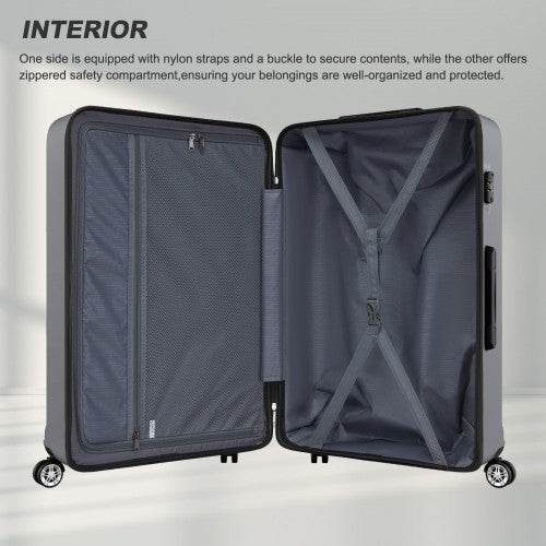 Kono ABS+PC 32 Inch Extra-Large Suitcase, Sculpted Horizontal Design, Hard-Shell Wheeled Luggage with Telescopic Handle