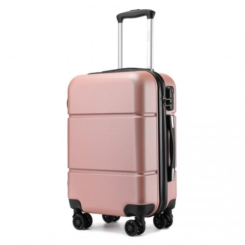 Kono 20 Inch Premium ABS Cabin Carry-On Suitcase with Secure Combination Lock for Effortless Travel - Nude/Black