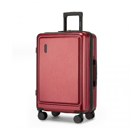 Kono Durable 24 Inch ABS+PC Hardshell Suitcase with TSA Lock Lightweight Travel Luggage with 360° Spinner Wheels - Burgundy