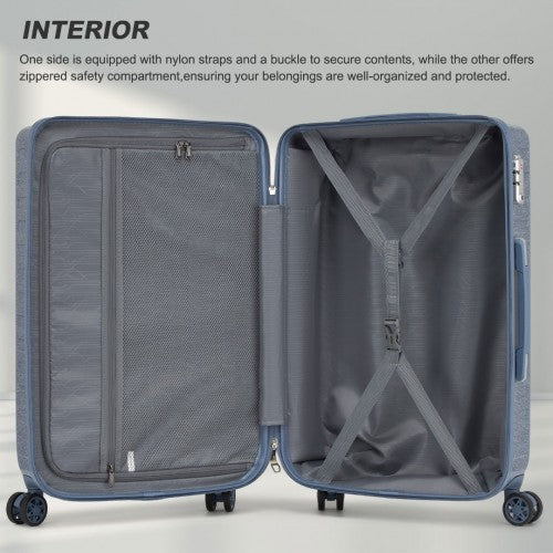 Supercase 28 Inch Sleek Geometric Pattern Hard Shell ABS+PC Check-In Suitcase with TSA Lock for Effortless Travel - Denim Blue