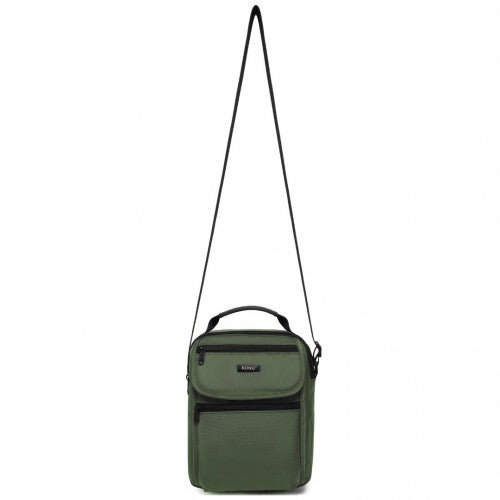 Kono Durable Men's Crossbody Shoulder Bag with Multiple Pockets - Messenger Bag - Green