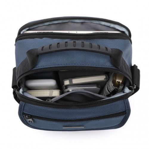 Kono Durable Men's Crossbody Shoulder Bag with Multiple Pockets - Messenger Bag - Navy