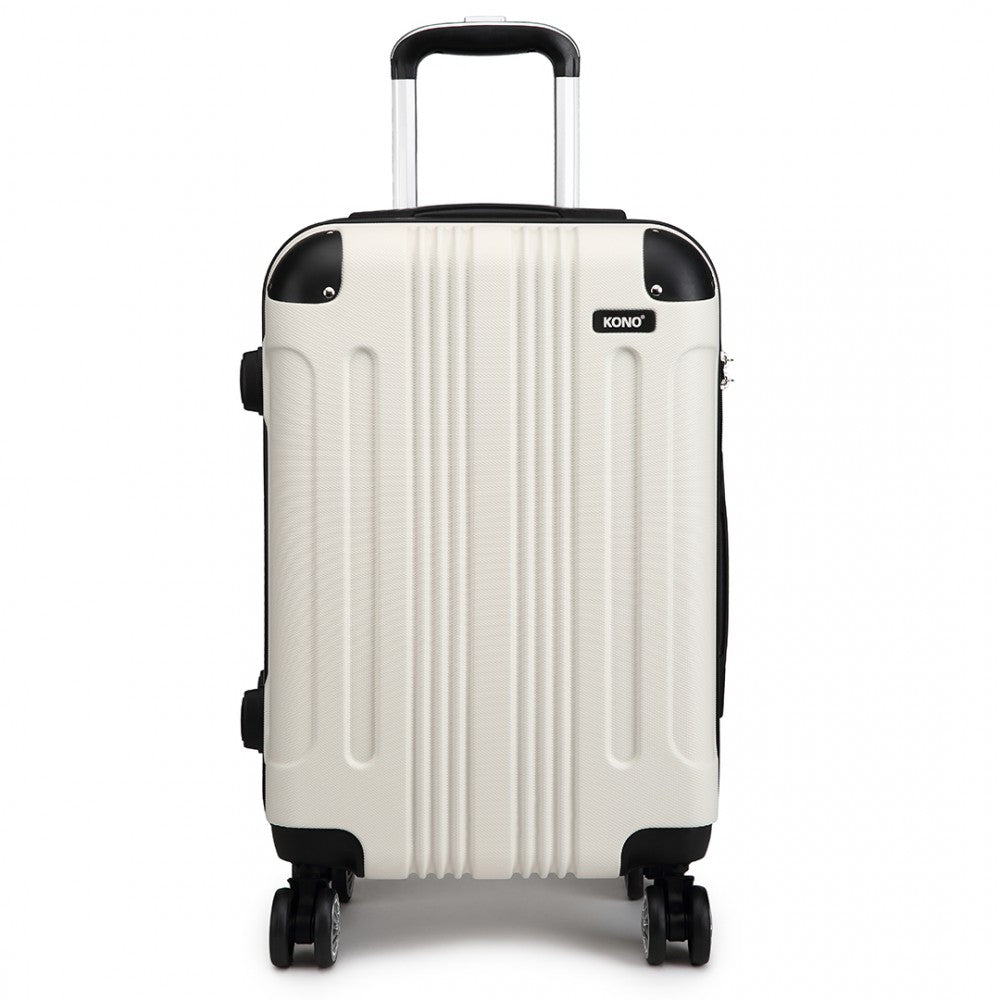Kono 24 Inch Abs Hard Shell Suitcase Luggage - Beige