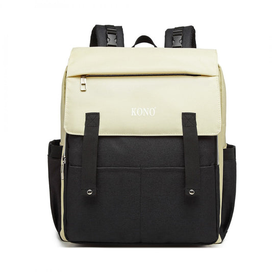 Kono Multi Compartment Baby Changing Backpack With USB Connectivity - Black