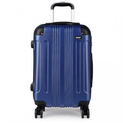 Kono 24 Inch Abs Hard Shell Suitcase Luggage - Navy