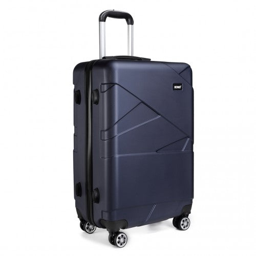 Kono 24 Inch Bandage Effect Hard Shell Suitcase - Navy