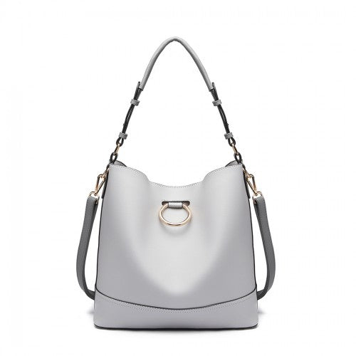 Lulu 2 Piece Bucket Tote Bag Set - Grey
