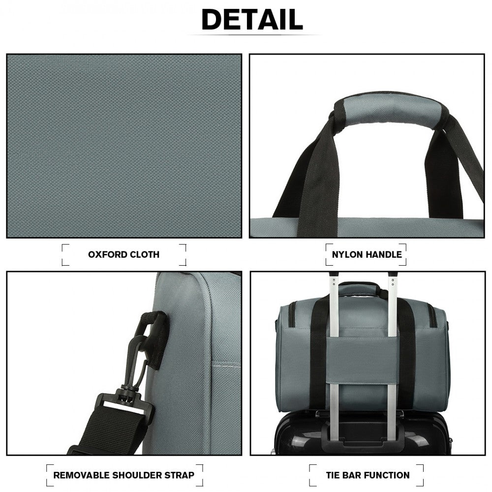 Kono Structured Travel Duffle Bag - Grey