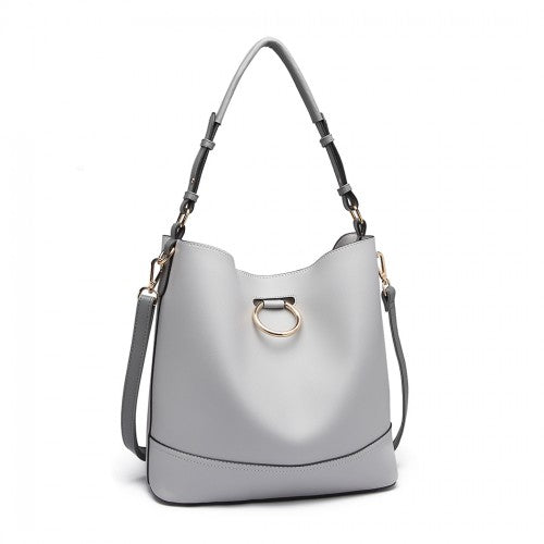 Lulu 2 Piece Bucket Tote Bag Set - Grey