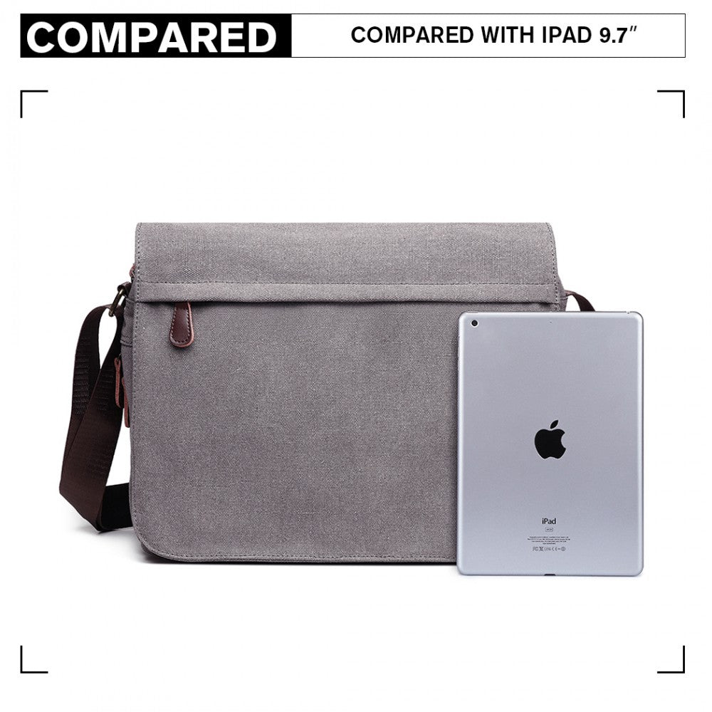 Kono Classic Expanding Messenger Bag - Grey