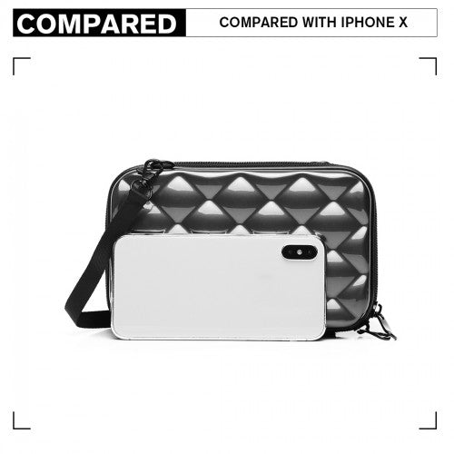 Kono Multifaceted Diamond Travel Clutch - Grey