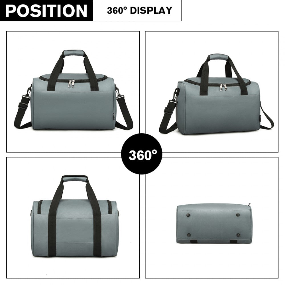 Kono Structured Travel Duffle Bag - Grey