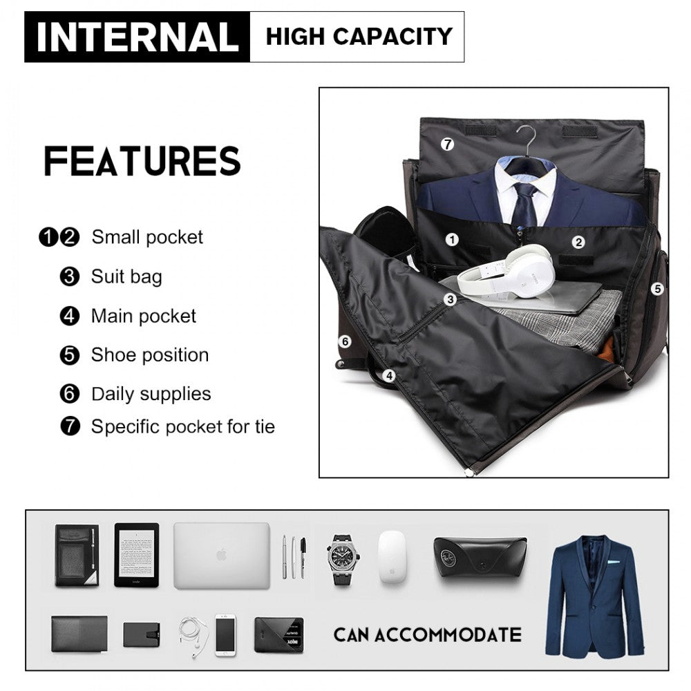Kono Travel Suit Garment Duffle Bag - Grey