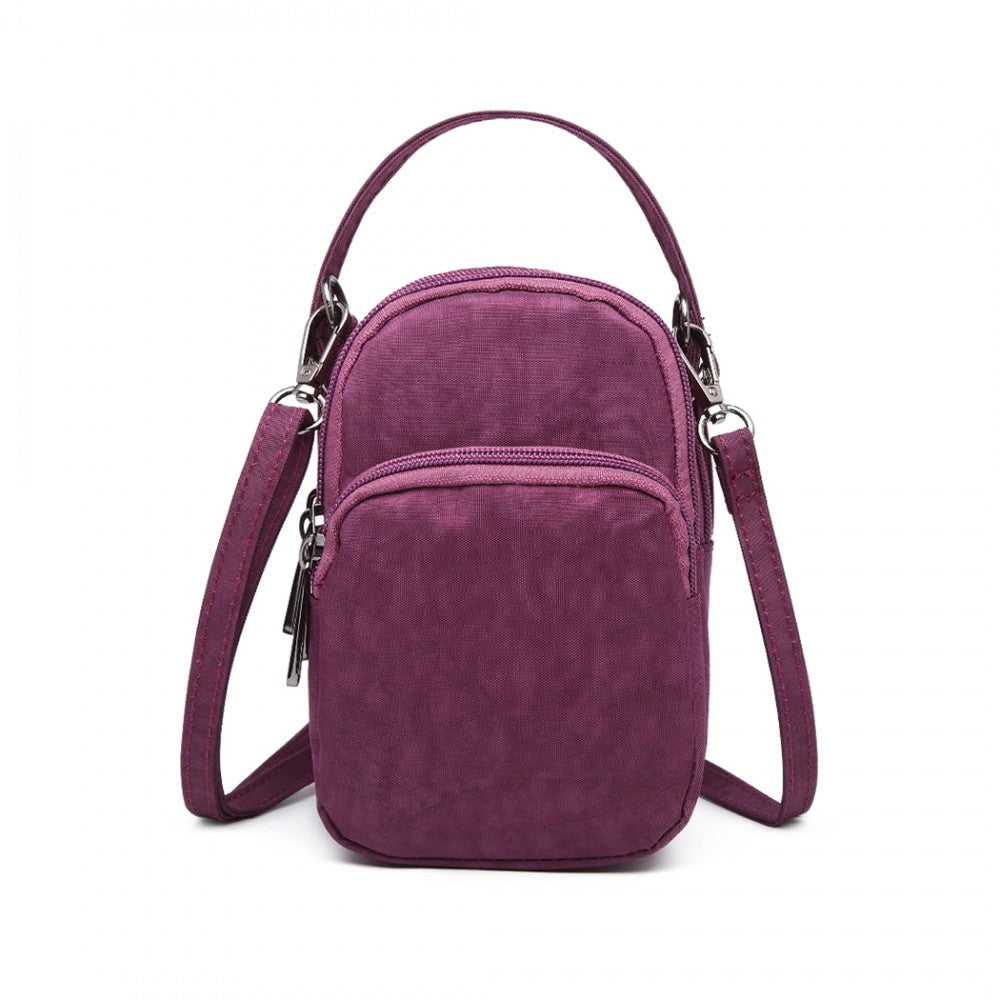 Kono Compact Multi Compartment Cross Body Bag - Purple