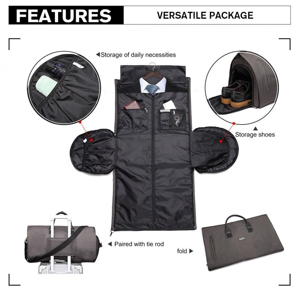 Kono Travel Suit Garment Duffle Bag - Grey