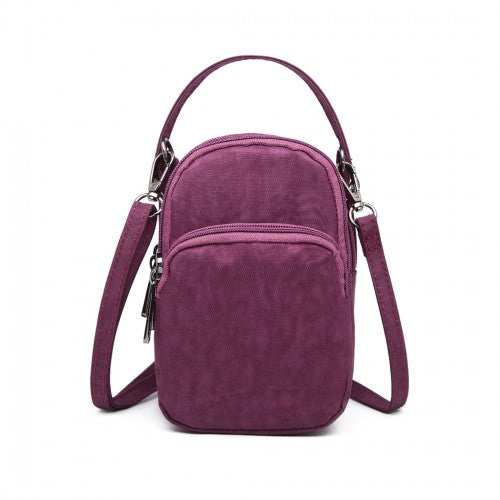Kono Compact Multi Compartment Cross Body Bag - Purple