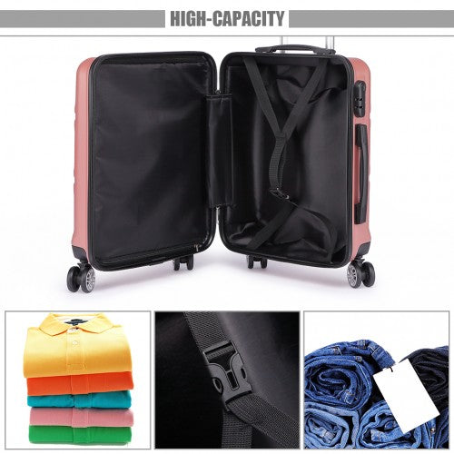 Hard Shell Cabin Abs Suitcase With Spinning Wheels Luggage Nude 20''