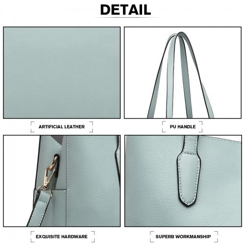 Miss Lulu Triple Compartment Tote Bag - Green