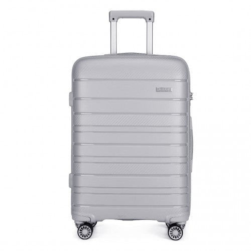 Kono 28 Inch Multi Texture Hard Shell Pp Suitcase - Classic Collection - Grey
