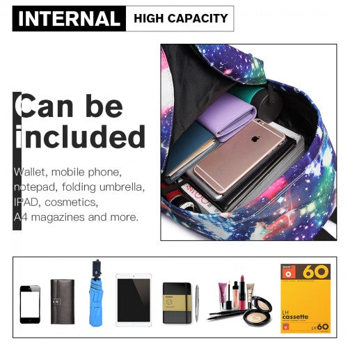 Miss Lulu Large Backpack Universe - Navy