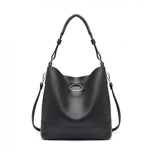 Lulu 2 Piece Bucket Tote Bag Set - Black