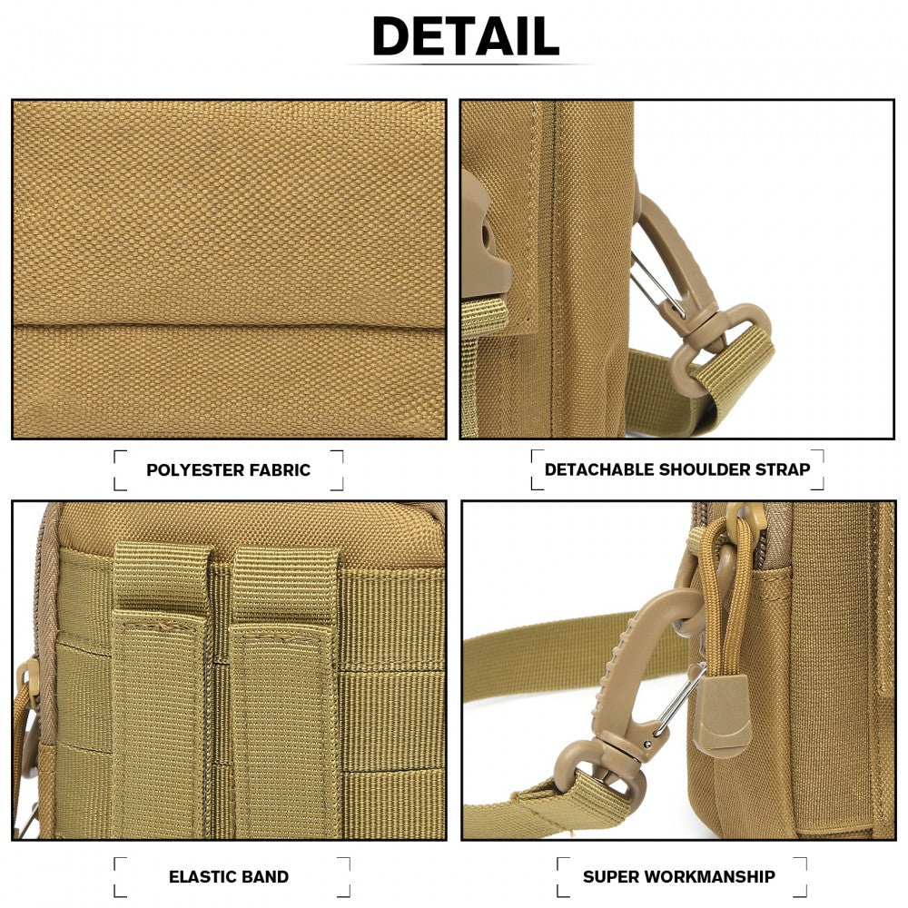 Kono Casual Small Canvas Cross Body Bag - Khaki