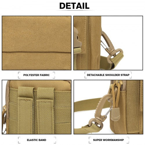 Kono Casual Small Canvas Cross Body Bag - Khaki
