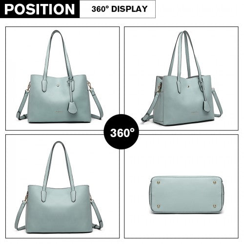 Miss Lulu Triple Compartment Tote Bag - Green