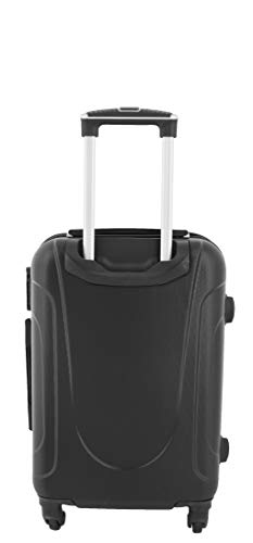 House Of Leather Cabin Size Suitcase Hard Shell Four Wheel Luggage Conney Black