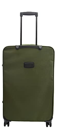 House Of Leather Medium Size Suitcase Four Wheel Expandable Luggage Cosmic Khaki