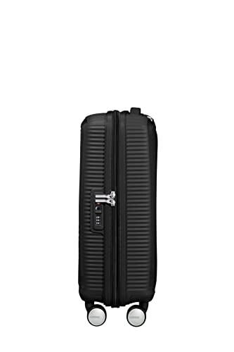 American Tourister Soundbox Spinner Hand Luggage 55 cm, 41 L,Telescopic Handle, Black (Bass Black)
