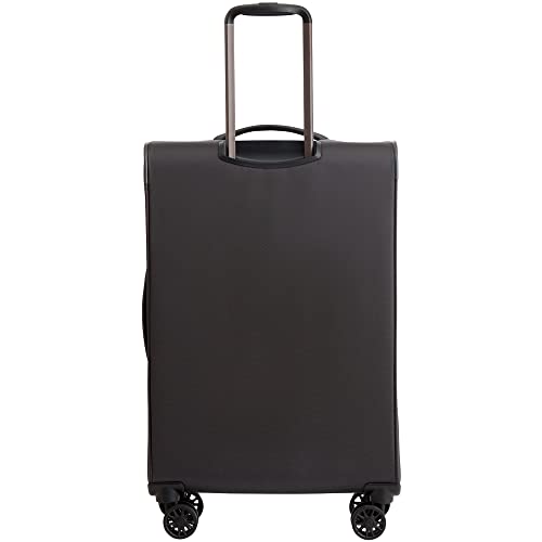 ANTLER - Medium Suitcase - Prestwick Luggage - Size Medium, Grey - 88L, Lightweight Suitcase for Travel & Holidays - Spinner Medium Suitcase with Wheels, Front & Inner Pockets - TSA Approved Locks