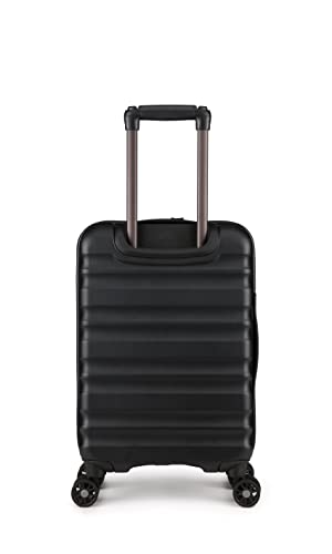 ANTLER - Cabin Suitcase - Clifton Luggage - Expandable Cabin, Black - 56x35x23, Lightweight Suitcase for Travel & Holidays - Carry On Suitcase with 4 Wheels & Twist Grip Handle - TSA Approved Locks