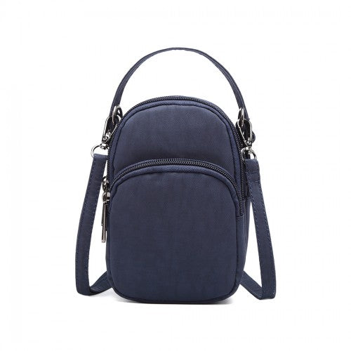 Kono Compact Multi Compartment Cross Body Bag - Navy Blue