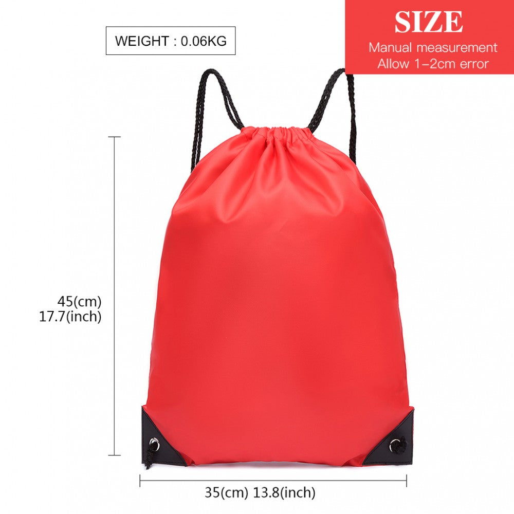 Kono Polyester Drawstring Backpack - Red