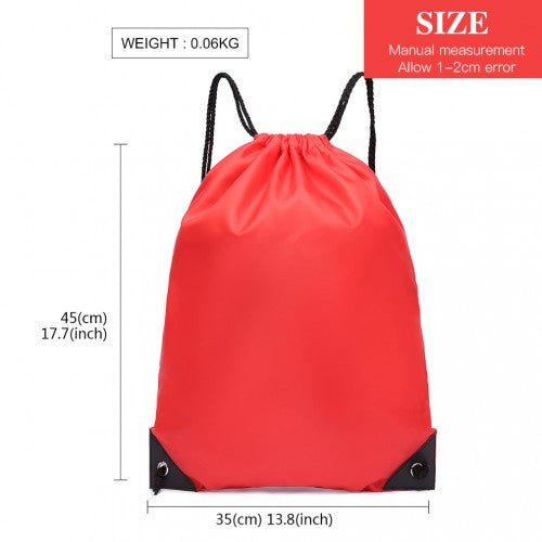 Kono Polyester Drawstring Backpack - Red