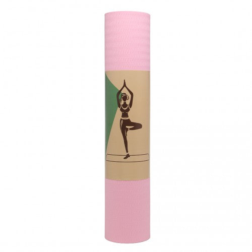 Kono TPE Non-Slip Classic Yoga Mat - Plum & Pink