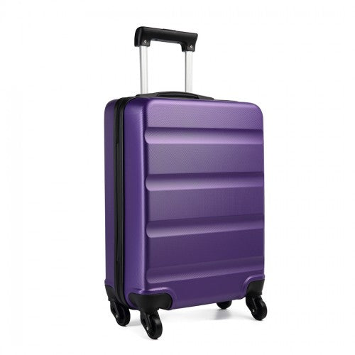 Kono Horizontal Design Abs Hard Shell Luggage 20 Inch Suitcase - Purple