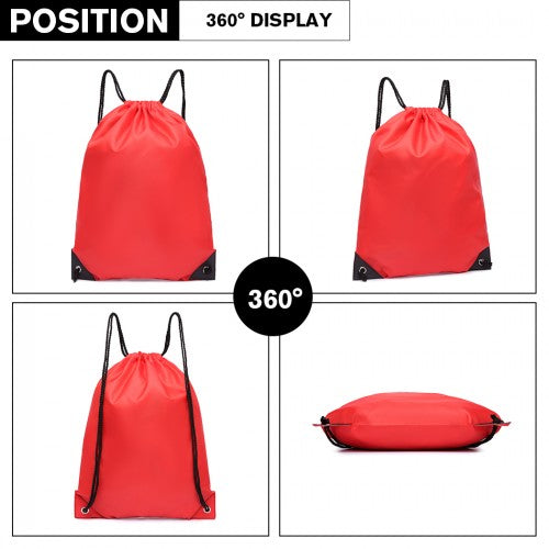 Kono Polyester Drawstring Backpack - Red