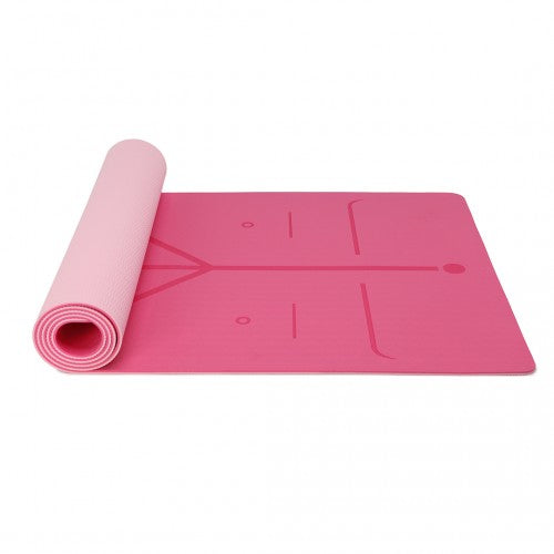 Kono TPE Non-Slip Classic Yoga Mat - Plum & Pink
