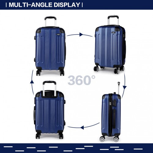 Kono 24 Inch Abs Hard Shell Suitcase Luggage - Navy
