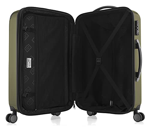 HAUPTSTADTKOFFER - Alex - Set of 3 suitcases, Travel suitcases, Trolley, Rigid Luggage, Travel Set, TSA, 4 Double Wheels (S, M & L), Avocado