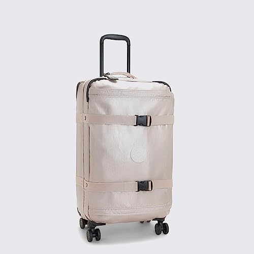 Kipling Spontaneous M, Medium 4-Wheeled 360° Suitcase with Elastic Straps, TSA Lock, 66 cm, 71 L, Metallic Glow